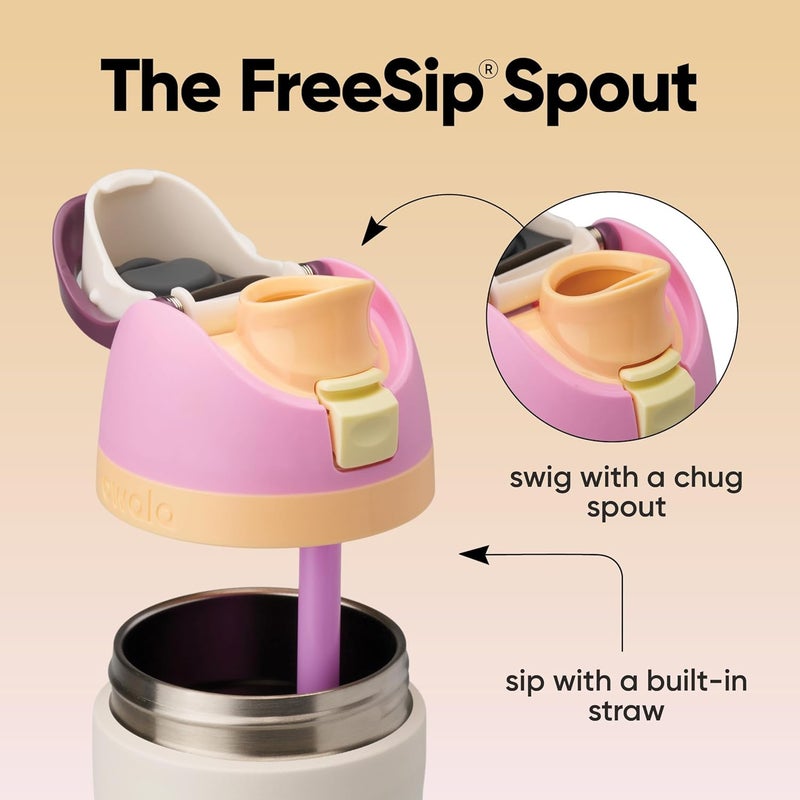 Owala زجاجة ماء معزولة من الفولاذ المقاوم للصدأ FreeSip مع قشة، زجاجة ماء رياضية خالية من BPA، رائعة للسفر، 32 أونصة، فجر - Image 2