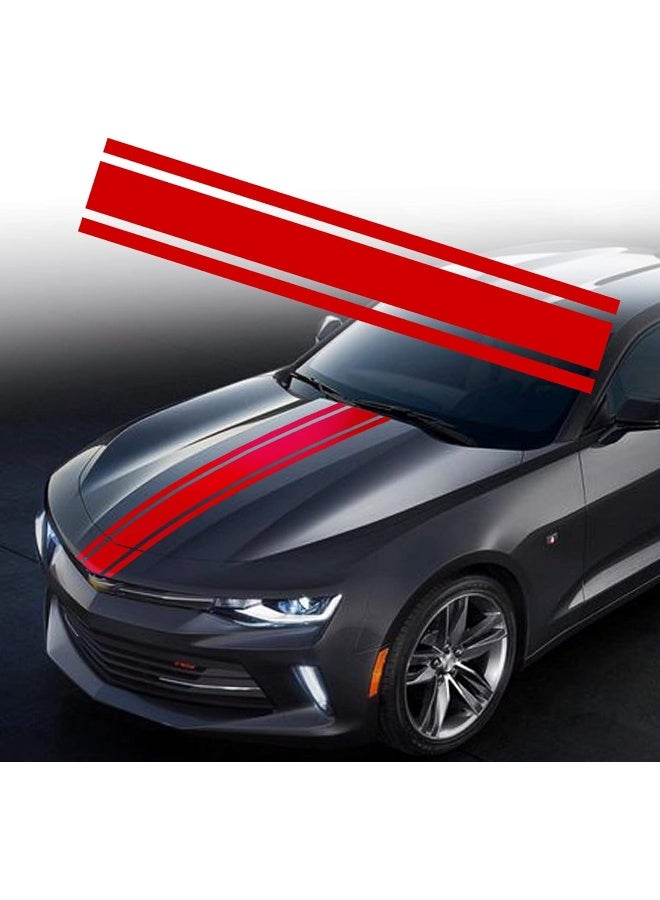 TOMALL 49"x 8.7" Car Hood Stripe Sticker Auto Racing Body Side Stripe Decal Skirt Roof Hood Bumper Stripe Decal Vinyl Modified Stripe Decal Decoration for Car (Red) - Image 1
