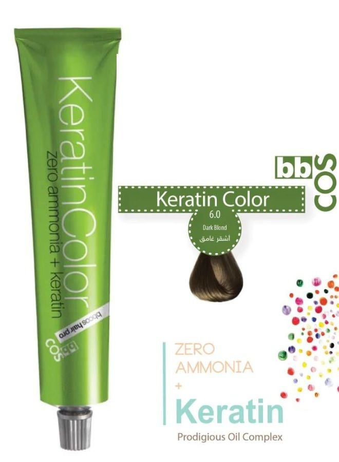 100% Ammonia-Free Keratin Infused Dark Blonde Hair Color 100 ml 6.0