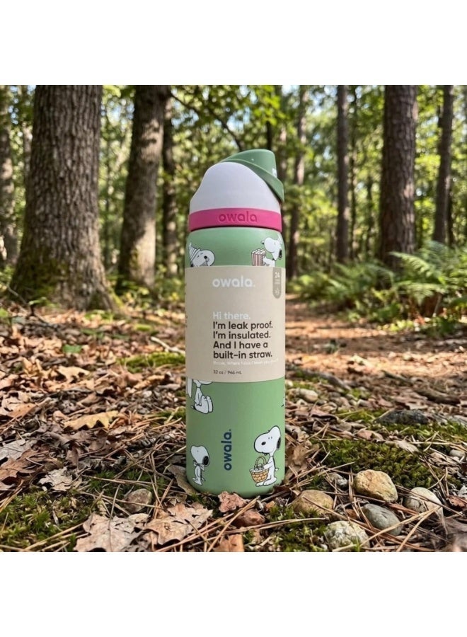 Snoopy FreeSip Insulated Stainless Steel Water Bottle with Straw for Sports, Travel, and School BPA-Free Sports Water Bottle - Image 5