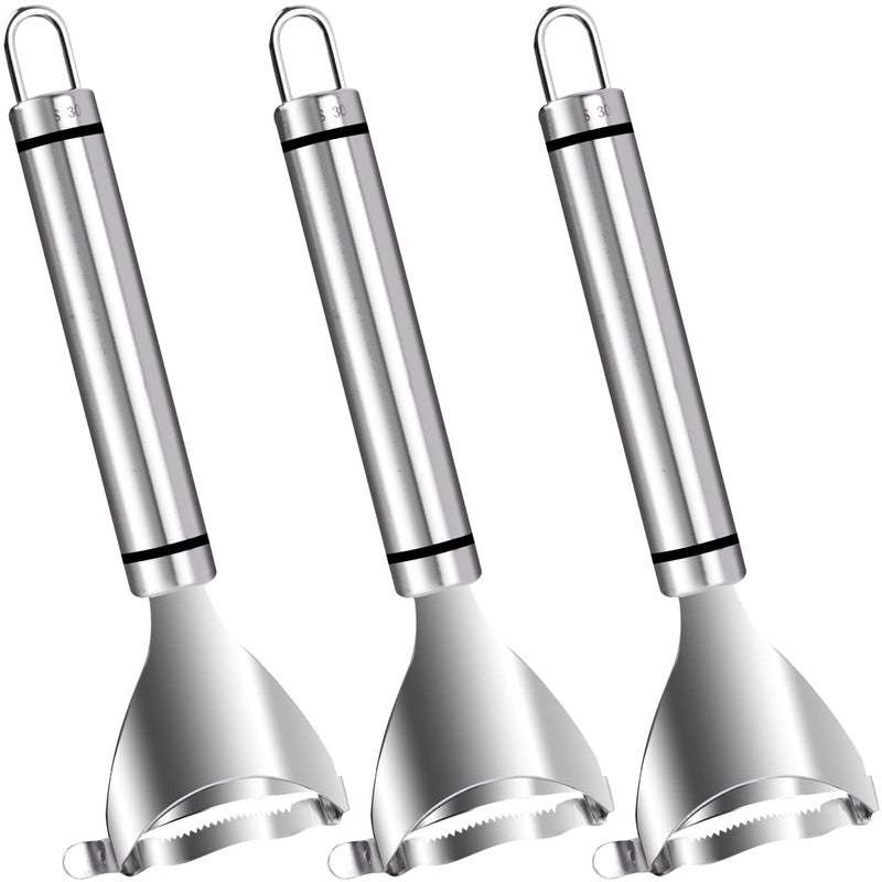 WXJ13 3 Pcs Magic Corn Peeler Stainless Steel Corn Cob Peeler Small Kitchen Tools Corn Stripper Corn Cob Stripper Tool Convenient Thresher Corn Cutter