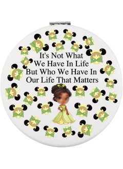 WUSUANED WUSUANED Frog Princess Makeup Mirror Cartoon Movie Inspired Mirror Princess Character Gift Fairy Tale Lover Gift Princess Tiana Fan Gifts (Frog Princess Mirror Silver) 
