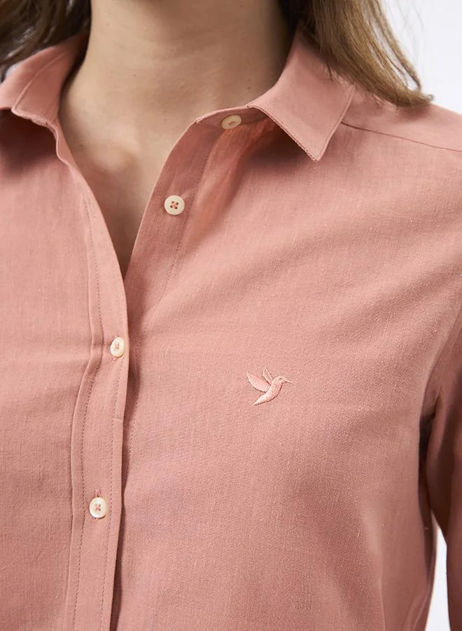 FELIX HARDY Salmon Linen Blended Shirt for Women for Women | Best Price UAE