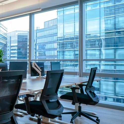 CREON One Way Window Film, Privacy Window, UV Blocking, Non-Adhesive Static Cling Heat Control Reflective Glass Film for Home and Office 20x96 (Inch), Metal-Blu - Image 4