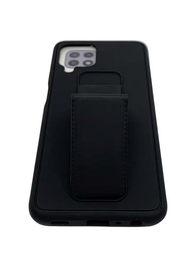 3-in-1 Magnetic Wrist Strap Hand Grip with Stand Case Cover for Samsung Galaxy A22 4G Black  - Image 5