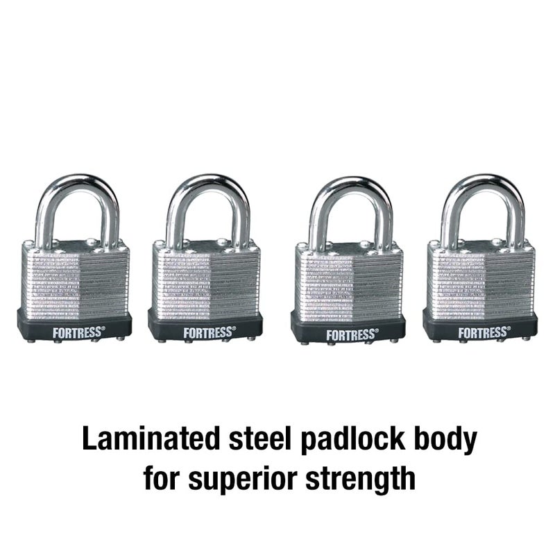 Master Lock Master Lock 1803Q Fortress Outdoor Padlock with Key, 4 Pack Keyed-Alike, Laminated Steel  - Image 3