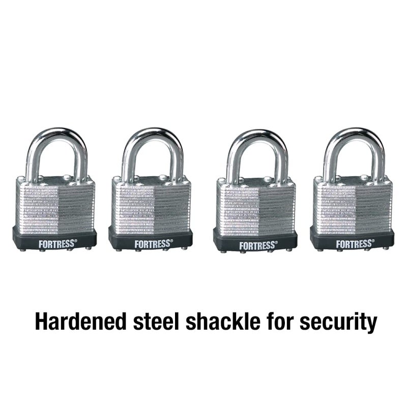 Master Lock Master Lock 1803Q Fortress Outdoor Padlock with Key, 4 Pack Keyed-Alike, Laminated Steel  - Image 4