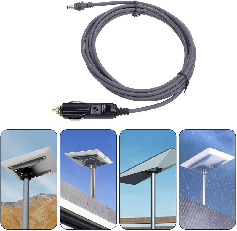 كابل طاقة سيارة DC بطول 10 أقدام وسمك سلك 18AWG، يوفر اتصالًا مستقرًا ومناسبًا لهوائيات القرص الصغيرة المستخدمة في المنازل المتنقلة (RVs) والقوارب. - Image 2
