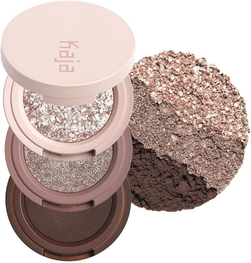 KAJA Beauty Bento Eyeshadow Trio - Cold Brew- 3 in 1 Mosaic Chrome Shimmer Matte Eye Shadow Palette - Long Lasting Blendable Pigmented Vegan Cruelty Free Compact Makeup - Image 1