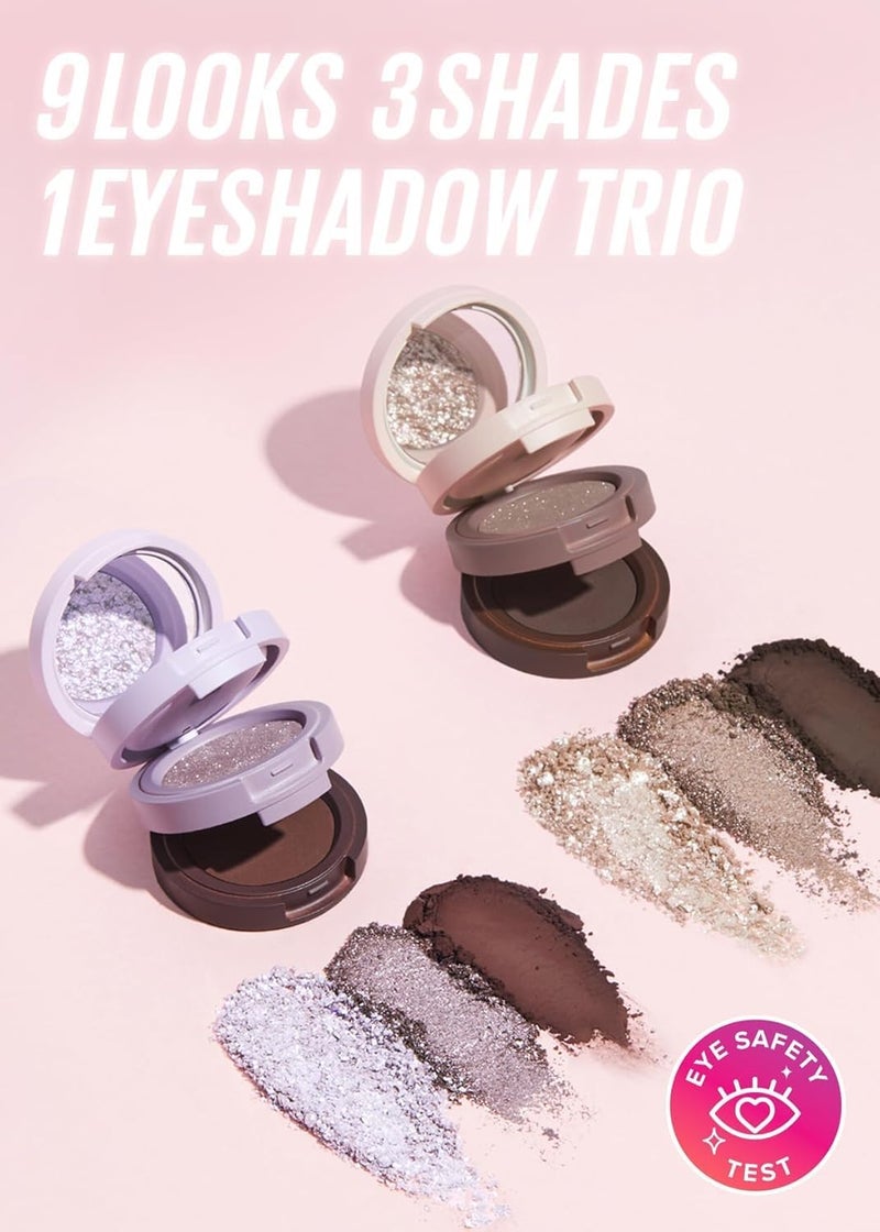 KAJA Beauty Bento Eyeshadow Trio - Cold Brew- 3 in 1 Mosaic Chrome Shimmer Matte Eye Shadow Palette - Long Lasting Blendable Pigmented Vegan Cruelty Free Compact Makeup - Image 5