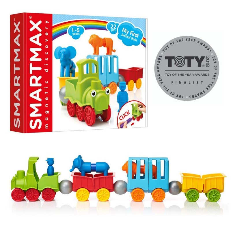 SmartMax My First Animal Train STEM Magnetic Discovery Play Set with Moving Train and Soft Animals for Ages 15 - Image 2