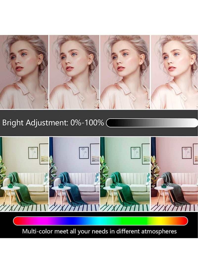 12" Selfie Ring Light, RGB Ring Lights with 63" Extendable Tripod Stand & Cell Phone Holder for Live Stream, LED Selfie Light 10 Brightness, Wireless Remote for iPhone & Android Phone - Image 4