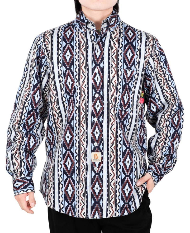 BOCOMAL FR Shirts Printed Bohemia Button Down Flame Resistant NFPA2112 CAT2 Work Shirt - Image 2
