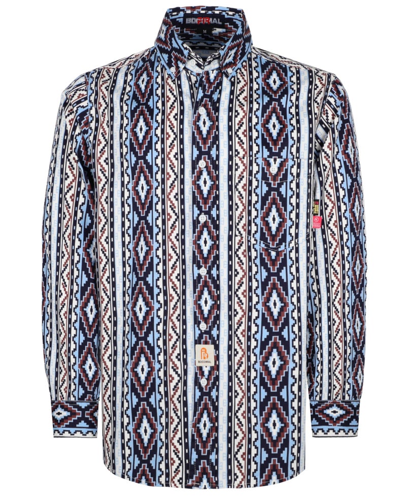 BOCOMAL FR Shirts Printed Bohemia Button Down Flame Resistant NFPA2112 CAT2 Work Shirt - Image 1
