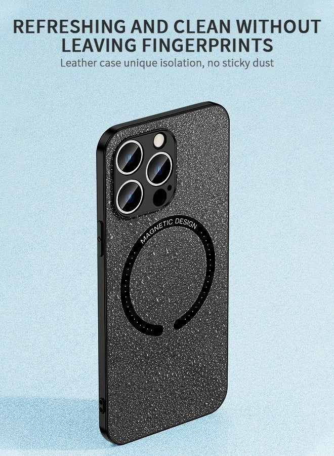 GROIC جراب متوافق مع هاتف Iphone 14 Pro، جراب واقٍ مغناطيسي، غطاء هاتف ممتص للصدمات مطلي بالكهرباء، جراب جلدي ناعم، يدعم الشحن اللاسلكي، لهاتف Iphone 14 Pro مقاس 6.1 بوصة - Image 2