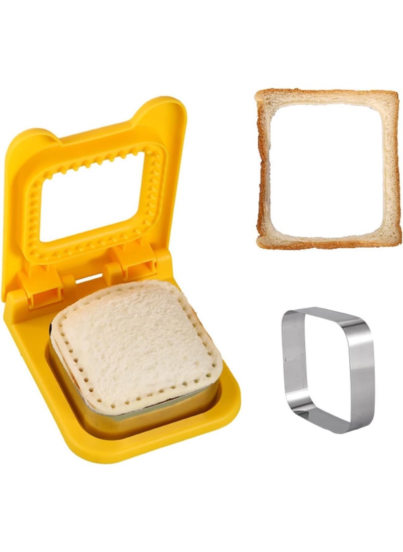 AEXONIZ TOYS AEXONIZ TOYS Sandwich Cutter and Sealer Square Pocket Bread Mold Uncrustables Sandwich Maker for Kids Stainless Steel Baking Tools Great for Lunchbox Bento Box Square Sandwich Cutter  - Image 2