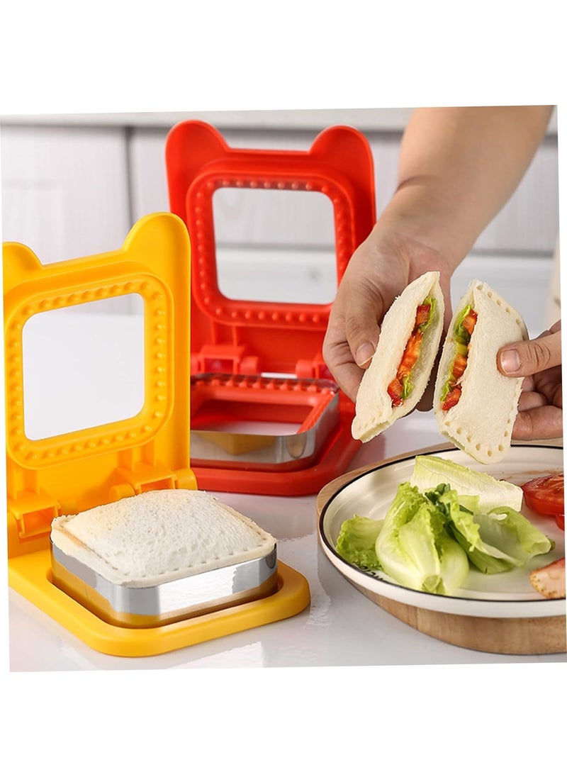 AEXONIZ TOYS AEXONIZ TOYS Sandwich Cutter and Sealer Square Pocket Bread Mold Uncrustables Sandwich Maker for Kids Stainless Steel Baking Tools Great for Lunchbox Bento Box Square Sandwich Cutter  - Image 4