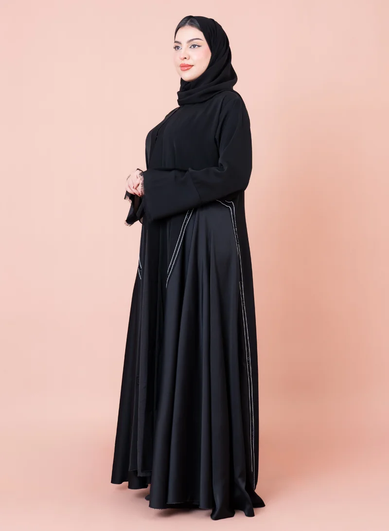 اكسا عباية غير رسمية بسيطة AIK073 اسود