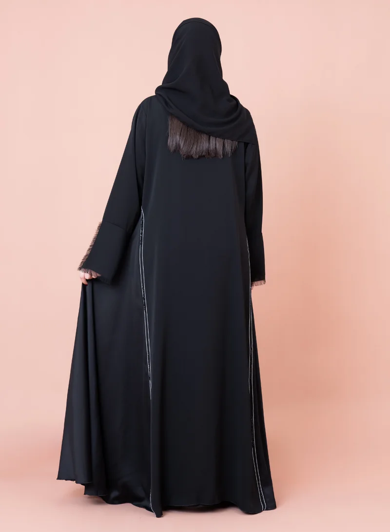 اكسا عباية غير رسمية بسيطة AIK073 اسود