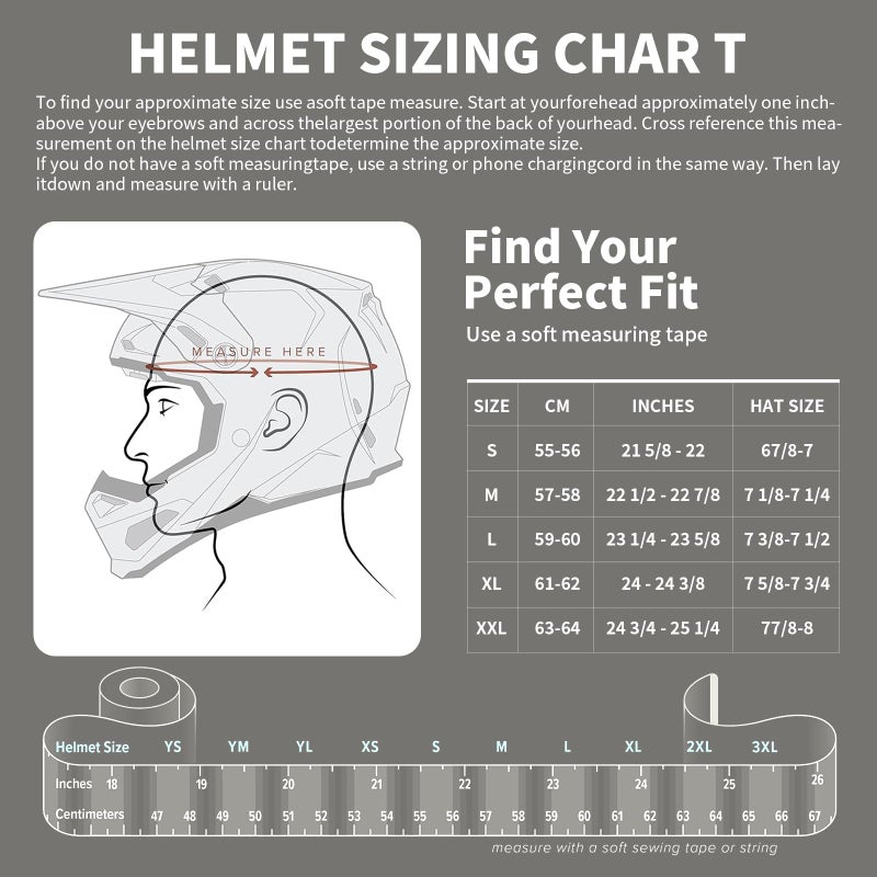 VCOROS Adventure Motorcycle Helmet VS-908 ATV Dirt Bike Off Road Motocross Full Face Helmet for Adults DOT Approved (Matte Warrior, L) - Image 4