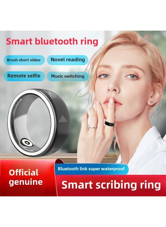 Generic Lazy People Brush Video Novels Fast Hand Trembles Mobile Phone Bluetooth Remote Control Ring Ring Smart Ring Travel-Colour:Smart Ring Size 9 Finger Circumference 59.5mm  - Image 2