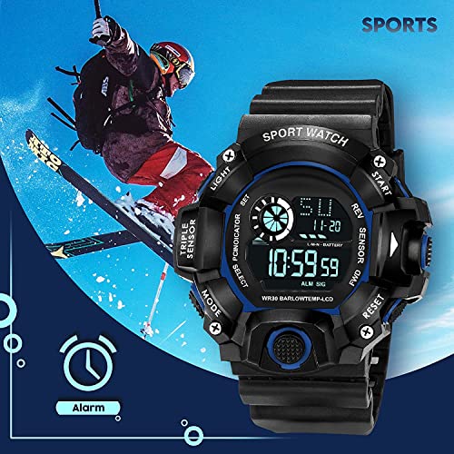 Acnos Digital Sports Watch – Rugged Outdoor Multi-Function (Blue Accent) - Image 4