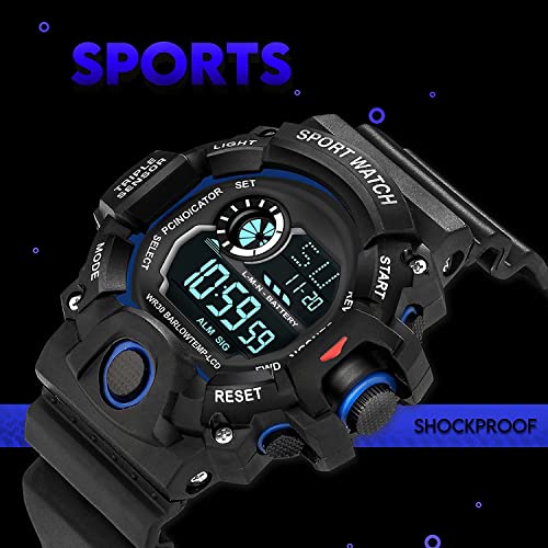 Acnos Digital Sports Watch – Rugged Outdoor Multi-Function (Blue Accent) - Image 3