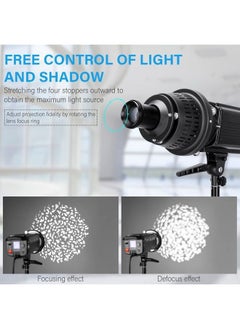 Optical Snoot Kit Conical Spot Art Special Effects Shaped Beam Light Projection with Lens, 16pcs GOBO Set, Bowens Mount for Monolight Photography LED Light, Studio Flash