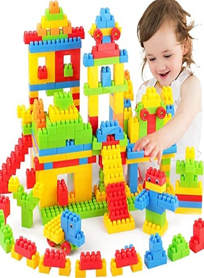 Prosper 200+ Blocks with 38 Wheels Small Size Building Blocks with Wheel Age 2+ | Smart Activity Fun Blocks Multi Color Building Bricks for Kids | 200 + Building Blocks | Toys for Kids Multicolor - Image 1