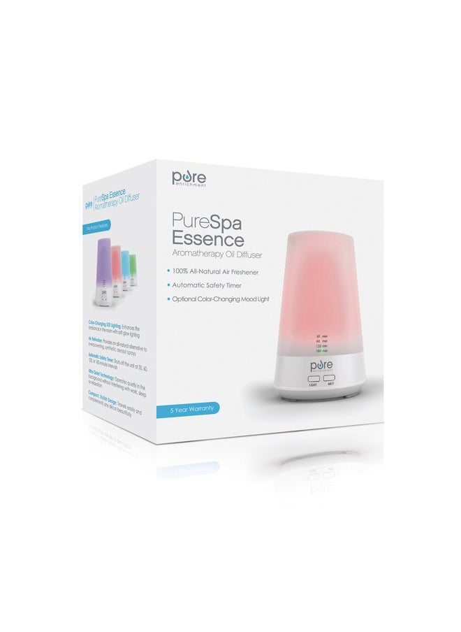 PureSpa Essence Aromatherapy Oil Diffuser – All-Natural Air Freshener with Optional Color-Changing Mood Light and Automatic Shut-Off Timer for Safe Home & Office Use
