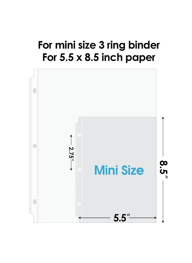 KTRIO Heavyweight Sheet Protectors 5.5 X 8.5 Inch, Clear Page Protectors For Mini 3 Ring Binder, Plastic Sleeves For Binders, Top Loading Paper Protector, 60 Pack  - Image 2