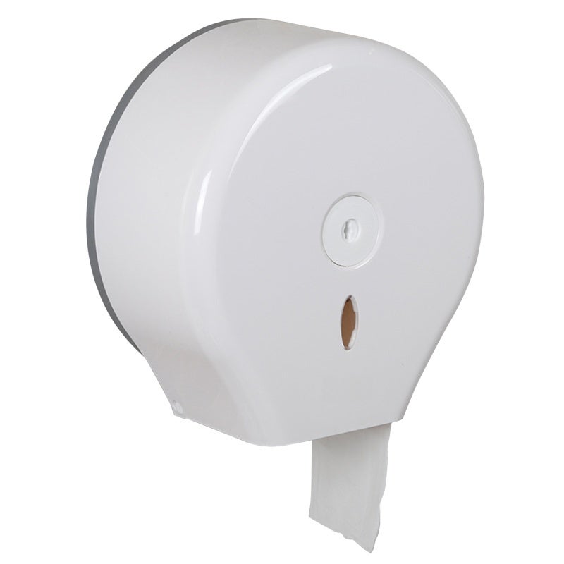 Paper Towel Dispenser: White ABS Construction - Visible Window & Large Capacity Paper Tissue Holder for Home Office Bathroom Commercial Spaces - Image 1