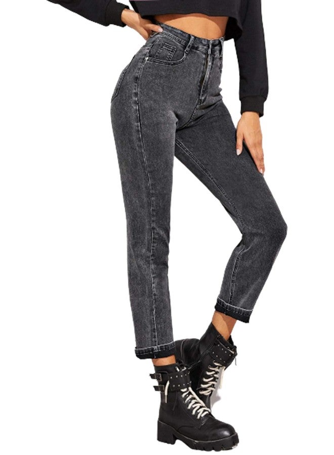 KOTTY Black and Grey Cotton Lycra Slim High Rise Women Jeans -KTTWOMENSJEANS706XL - Image 2