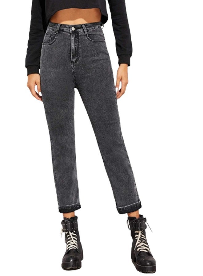 KOTTY Black and Grey Cotton Lycra Slim High Rise Women Jeans -KTTWOMENSJEANS706XL - Image 1