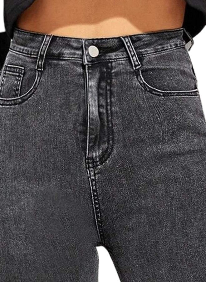 KOTTY Black and Grey Cotton Lycra Slim High Rise Women Jeans -KTTWOMENSJEANS706XL - Image 5