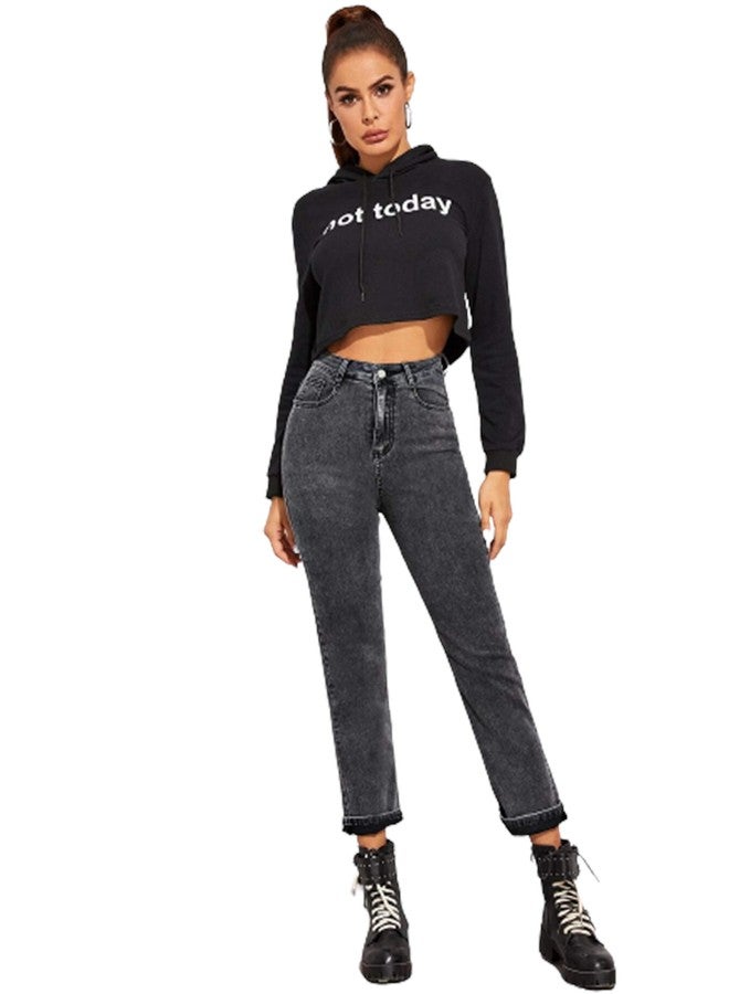 KOTTY Black and Grey Cotton Lycra Slim High Rise Women Jeans -KTTWOMENSJEANS706XL - Image 4