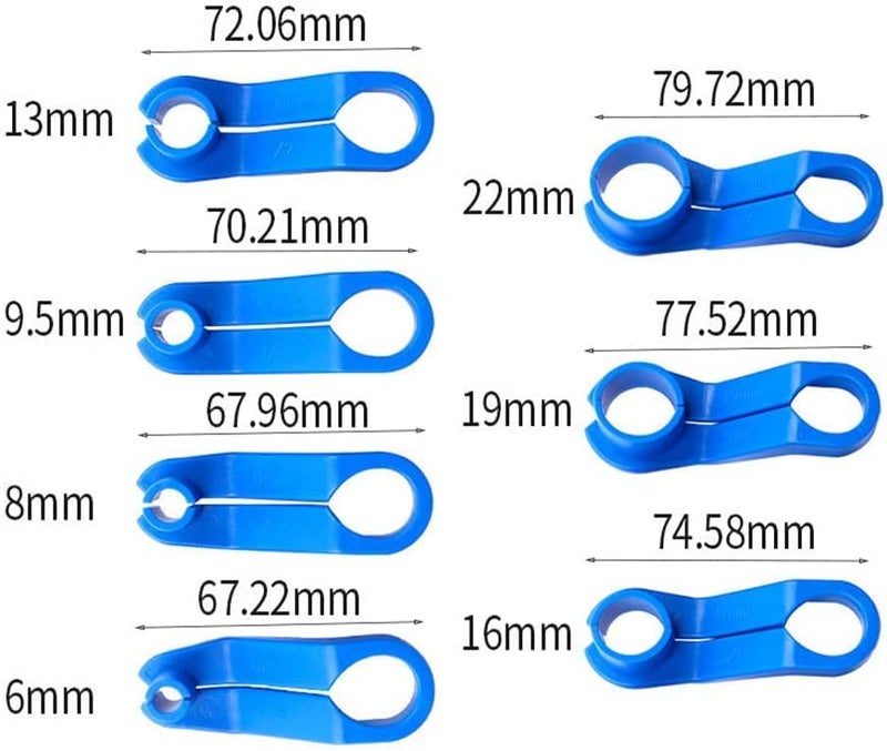 CXGS AC Fuel Line Disconnect Tool 7Pcs Universal Fuel Line Quick Disconnect Fitting Hose Kits Car Transmission Oil Cooler Tube Removal Tool Fuel Line Tool Set - 1/4 5/16 3/8 1/2 5/8 3/4 7/8 Inch - Image 3