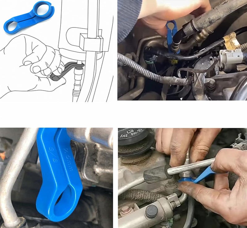 CXGS AC Fuel Line Disconnect Tool 7Pcs Universal Fuel Line Quick Disconnect Fitting Hose Kits Car Transmission Oil Cooler Tube Removal Tool Fuel Line Tool Set - 1/4 5/16 3/8 1/2 5/8 3/4 7/8 Inch - Image 2