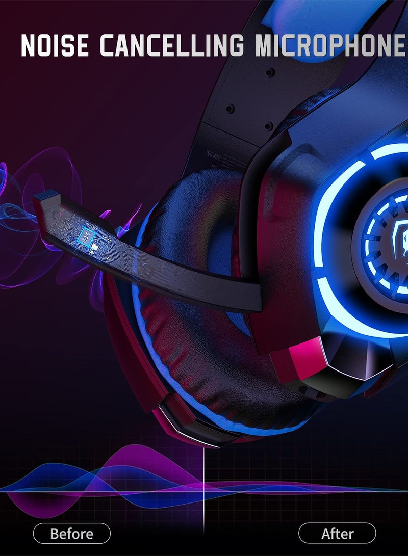 Multi-Platform Gaming Headset for PS4, PS5, Xbox One, Switch, and PC - Noise Cancelling Over-Ear Headphones with Microphone for Mac and Laptop, Featuring Deep Bass Stereo Sound. - Image 3