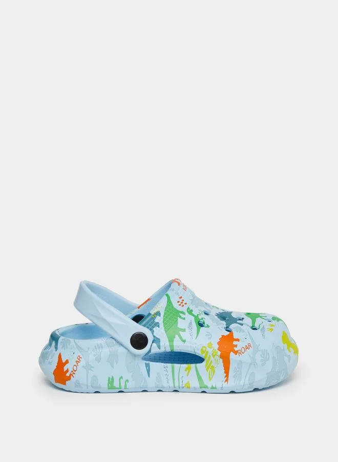 تايك تو Take Two Boys Graphic Print Heel Strap Clogs