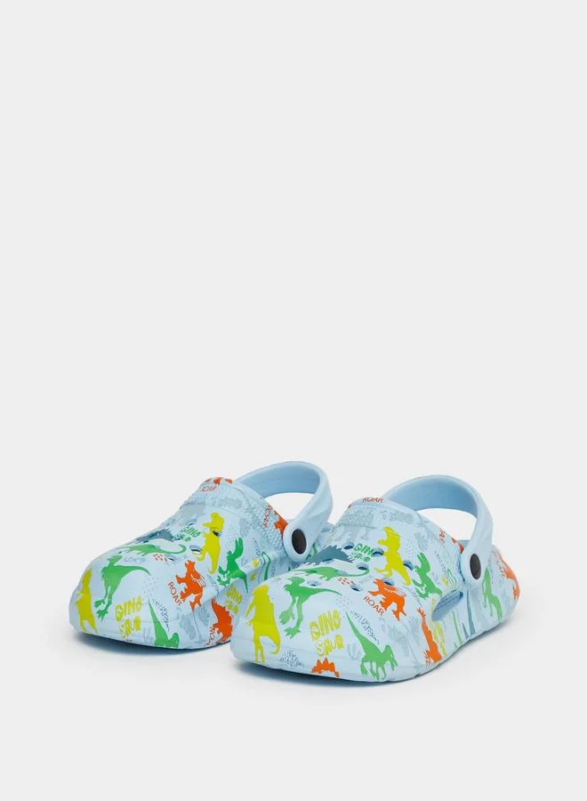 Take Two Boys Graphic Print Heel Strap Clogs