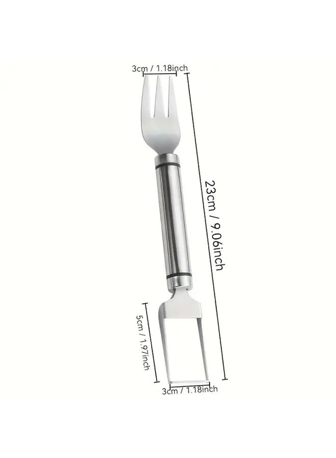 Stainless Steel Watermelon Cutting Fork With Ergonomic Handle Multifunctional Melon Divider - Image 3