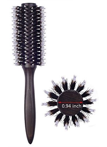 Perfehair PERFEHAIR Boar Bristles Round Hair Brush for Blow Drying Styling Professional Wooden Barrel Hairbrush 