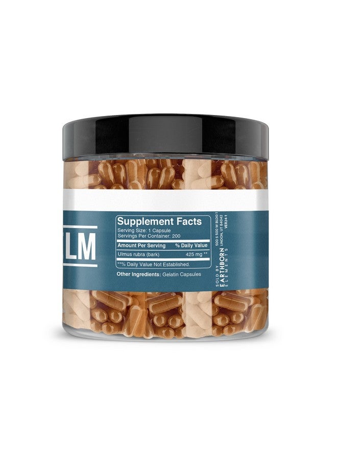 Earthborn Elements Slippery Elm 200 Capsules, Pure & Undiluted, No Additives - Image 3