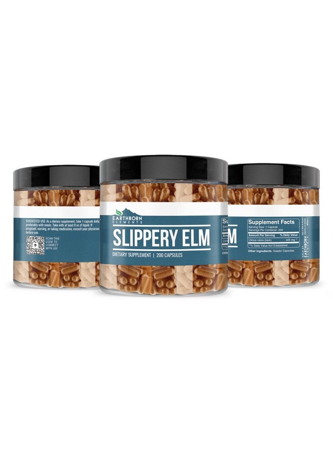 Earthborn Elements Slippery Elm 200 Capsules, Pure & Undiluted, No Additives - Image 4