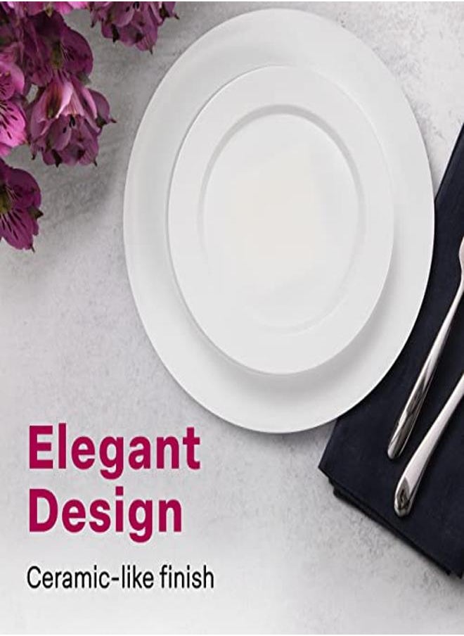 Prestee 60 White Plastic Plates Disposable Heavy Duty for Party - 30 Dinner Plates 10-Inch and 30 Salad Dessert Appetizer Plates 8-Inch Hard Party Plate Elegant Holiday Parties White Plates