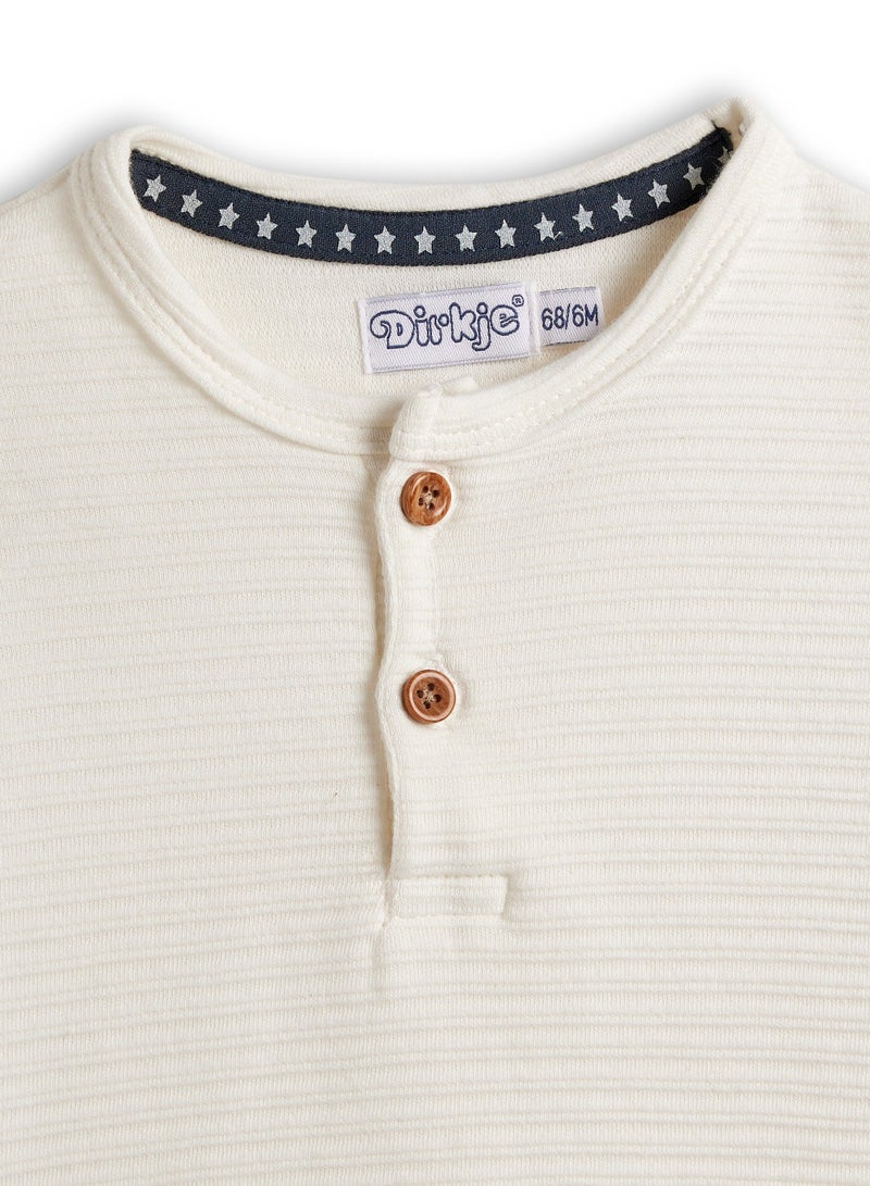 Dirkje BOYS 2Pc Set - Chinese collar Textured Shirt with Elasticated Cargo Trousers - Image 3