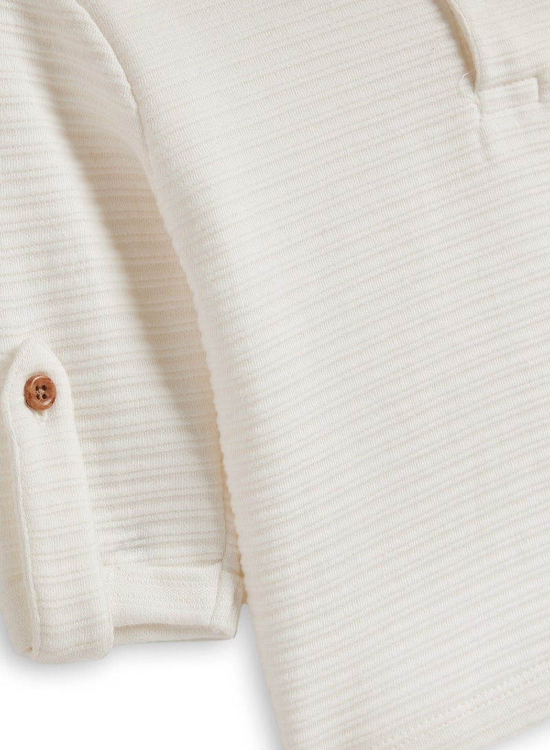 Dirkje BOYS 2Pc Set - Chinese collar Textured Shirt with Elasticated Cargo Trousers - Image 4