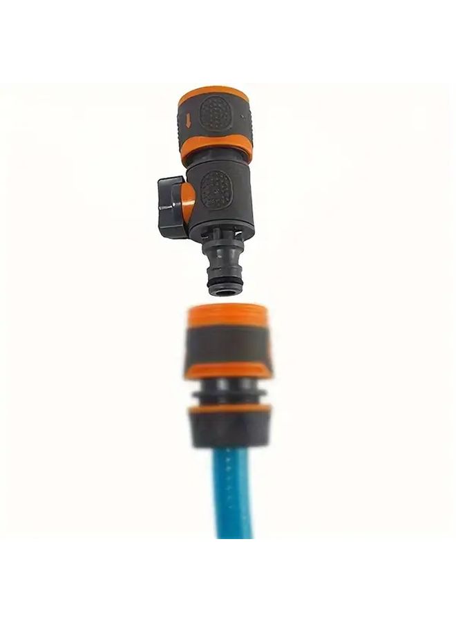 Quick Connect Garden Hose Adapter Set Of 2 With Shut Off Valve Fits 1 2 3 8 1 4 3 4 Inch Hoses - Image 5