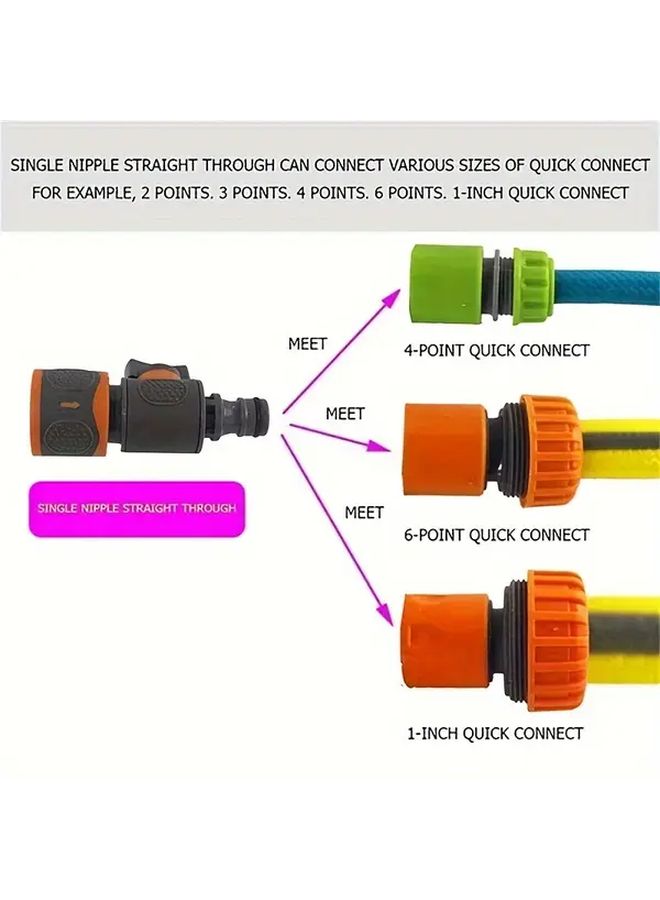 Quick Connect Garden Hose Adapter Set Of 2 With Shut Off Valve Fits 1 2 3 8 1 4 3 4 Inch Hoses - Image 2